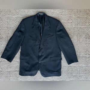 Oscar de la Renta 50L Cashmere Wool Black Blazer Sport Coat Holiday